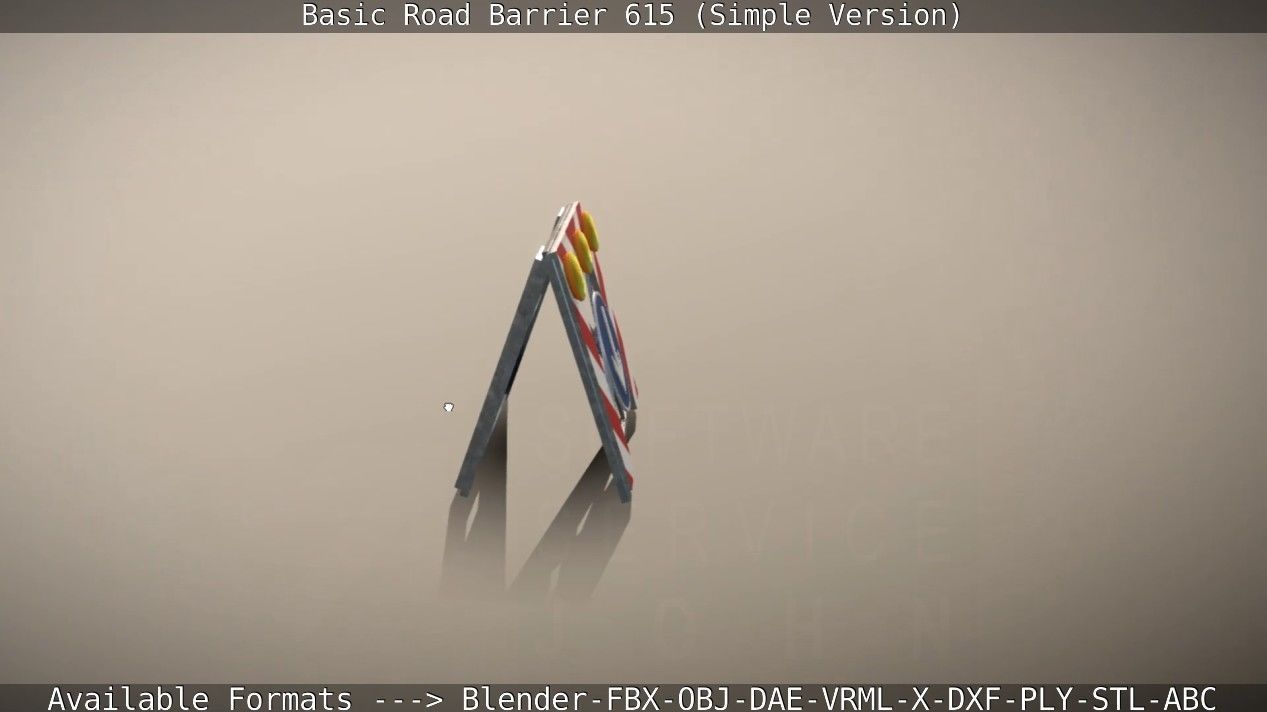 Basic Road Barrier 615 - Simple Version Low-poly 3D model_43