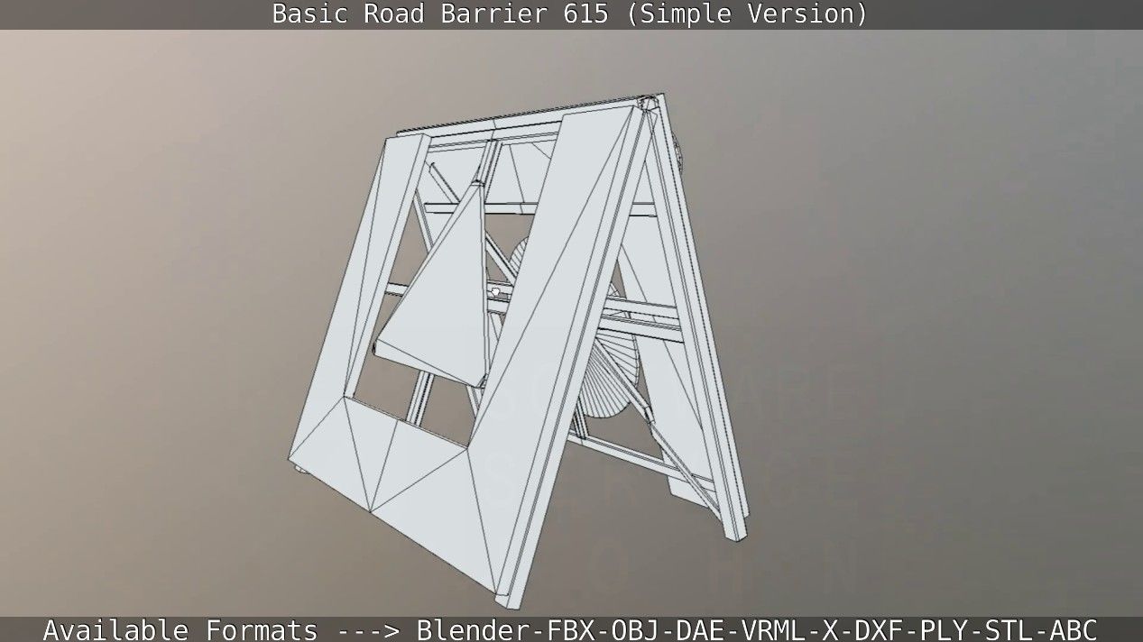 Basic Road Barrier 615 - Simple Version Low-poly 3D model_74