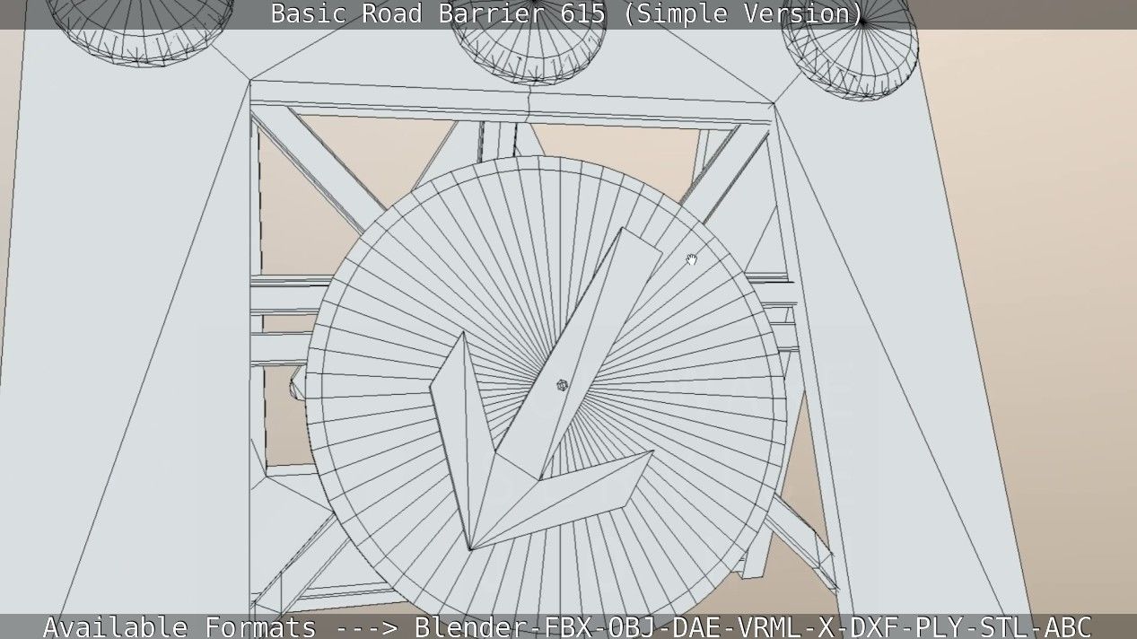 Basic Road Barrier 615 - Simple Version Low-poly 3D model_85
