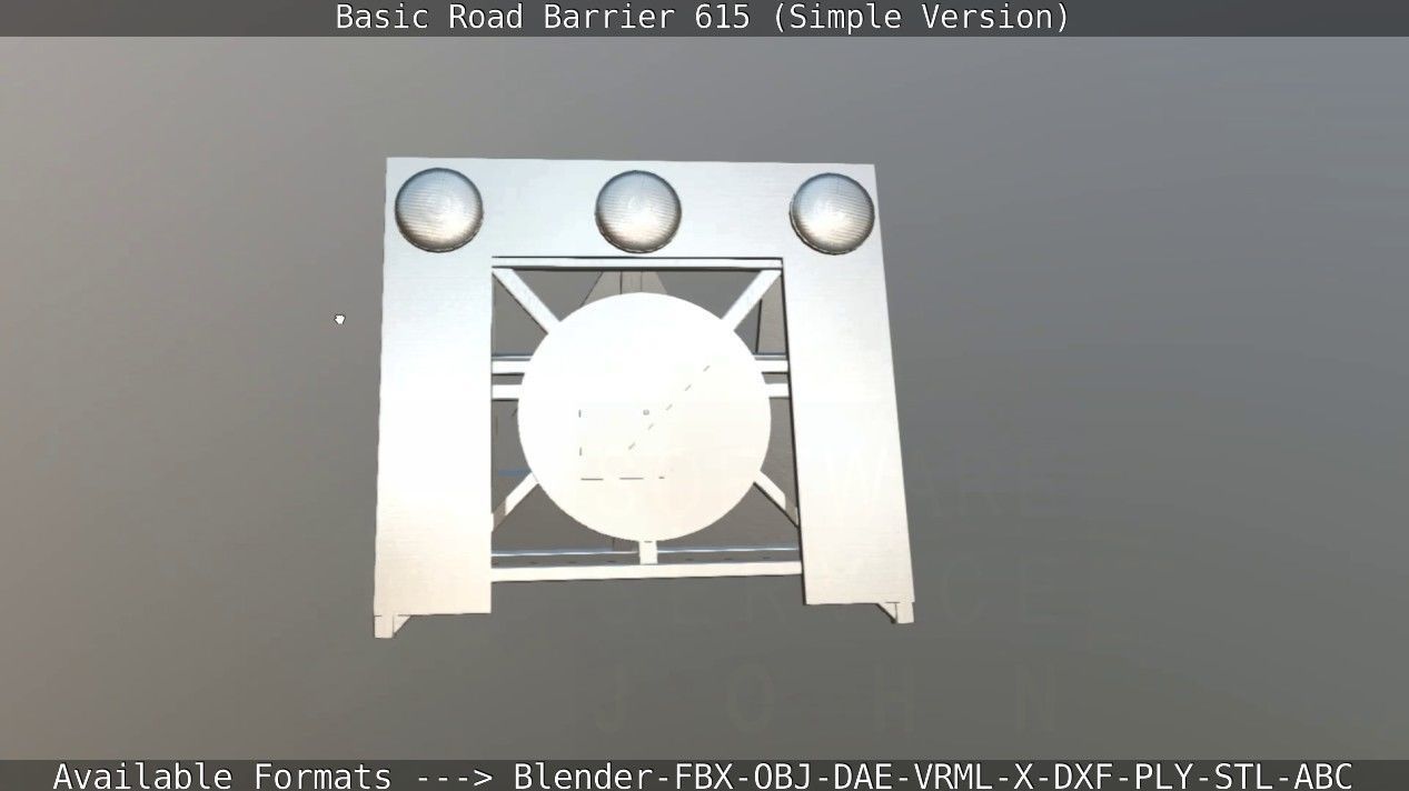 Basic Road Barrier 615 - Simple Version Low-poly 3D model_103