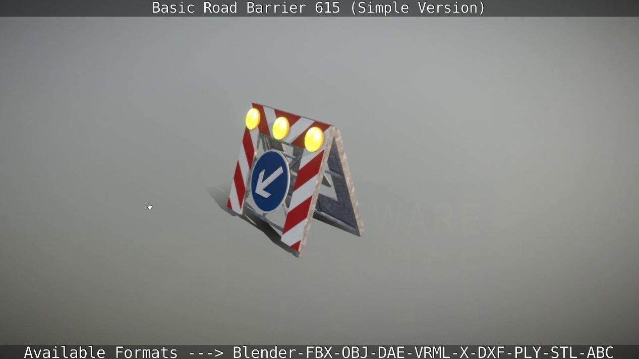 Basic Road Barrier 615 - Simple Version Low-poly 3D model_40