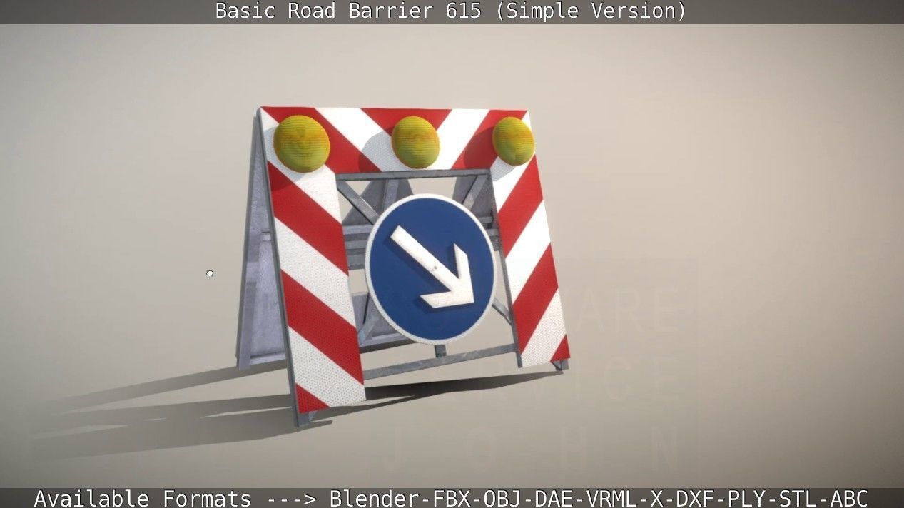 Basic Road Barrier 615 - Simple Version Low-poly 3D model_16