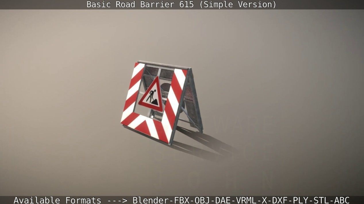 Basic Road Barrier 615 - Simple Version Low-poly 3D model_45