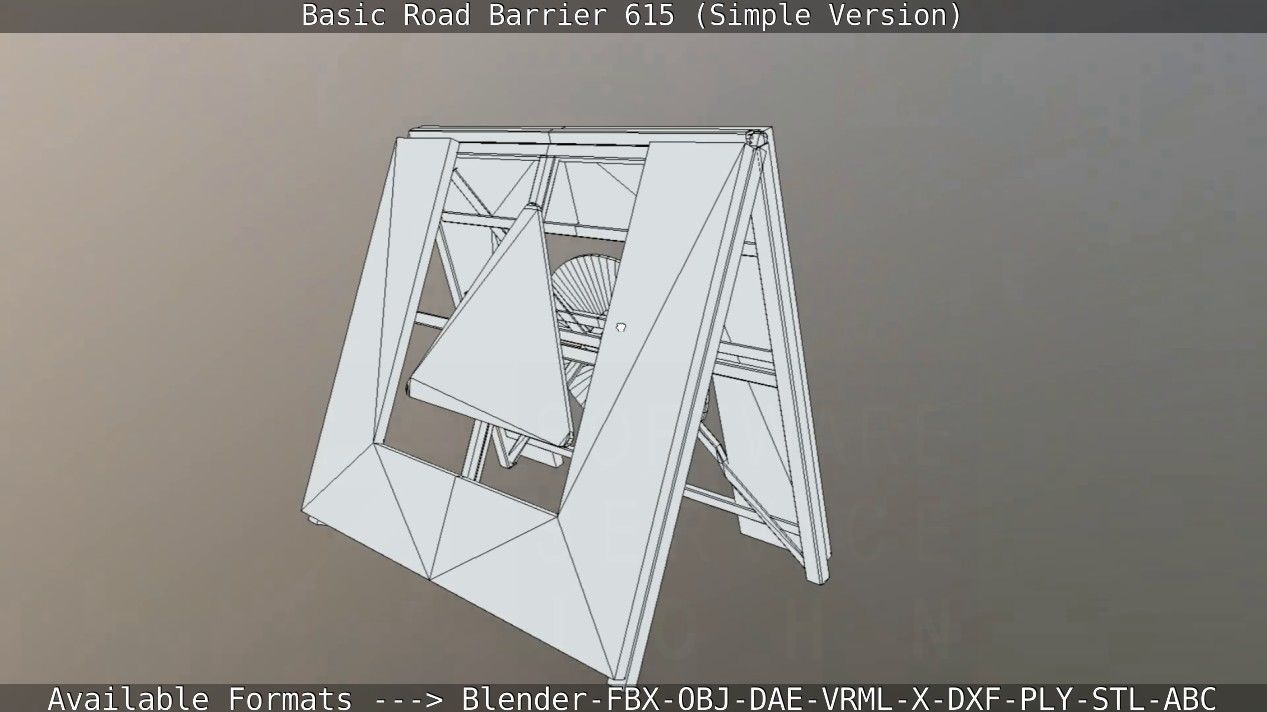 Basic Road Barrier 615 - Simple Version Low-poly 3D model_75