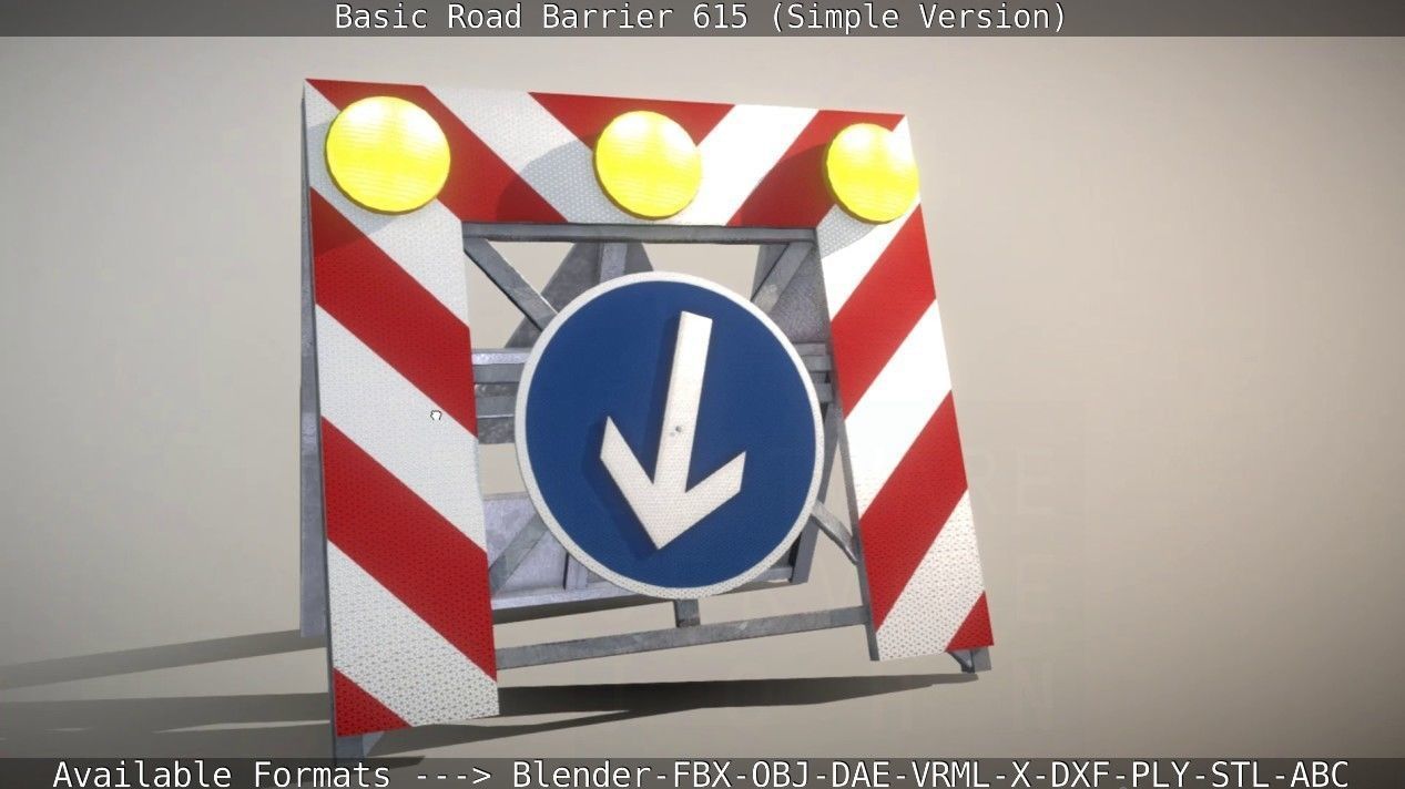 Basic Road Barrier 615 - Simple Version Low-poly 3D model_21