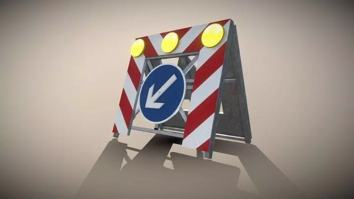 Basic Road Barrier 615 - Simple Version Low-poly 3D model_0