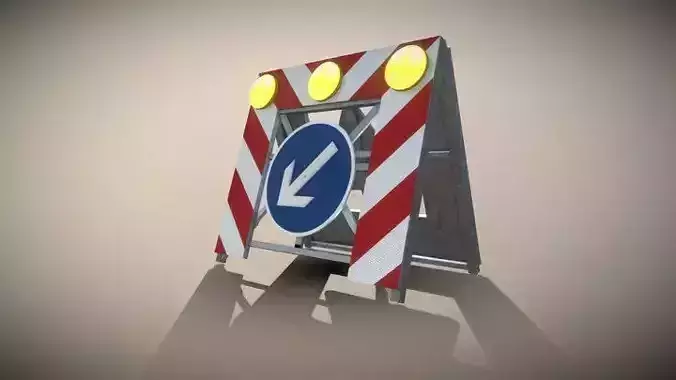 Basic Road Barrier 615 - Simple Version Low-poly 3D model