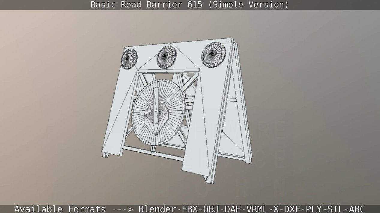 Basic Road Barrier 615 - Simple Version Low-poly 3D model_98