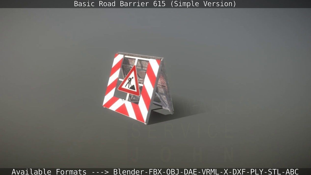 Basic Road Barrier 615 - Simple Version Low-poly 3D model_48
