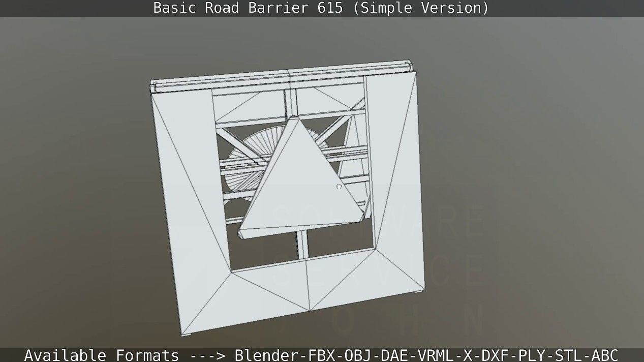 Basic Road Barrier 615 - Simple Version Low-poly 3D model_76