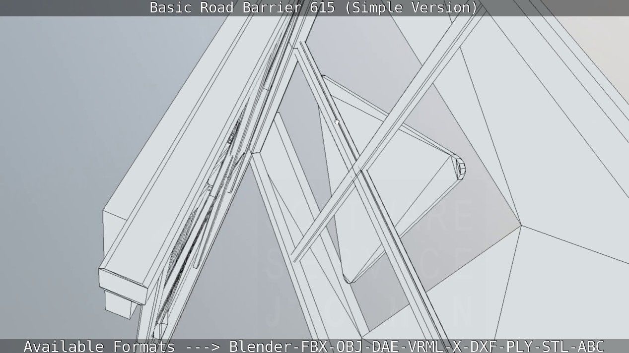 Basic Road Barrier 615 - Simple Version Low-poly 3D model_81