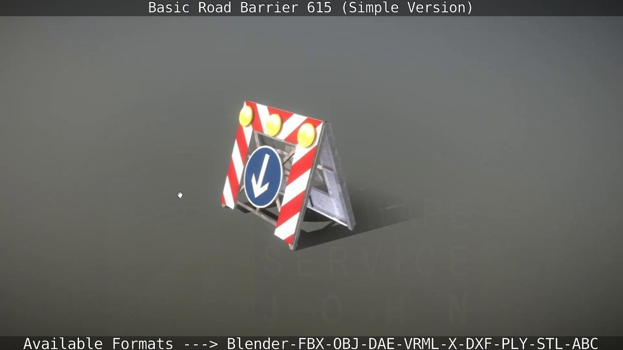 Basic Road Barrier 615 - Simple Version Low-poly 3D model_36