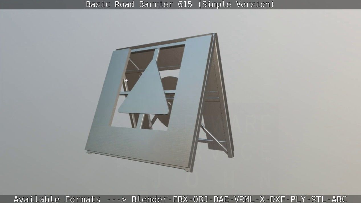 Basic Road Barrier 615 - Simple Version Low-poly 3D model_110