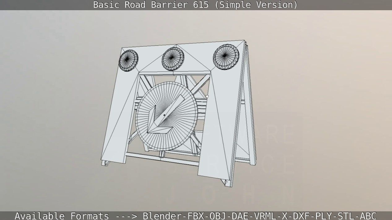 Basic Road Barrier 615 - Simple Version Low-poly 3D model_88