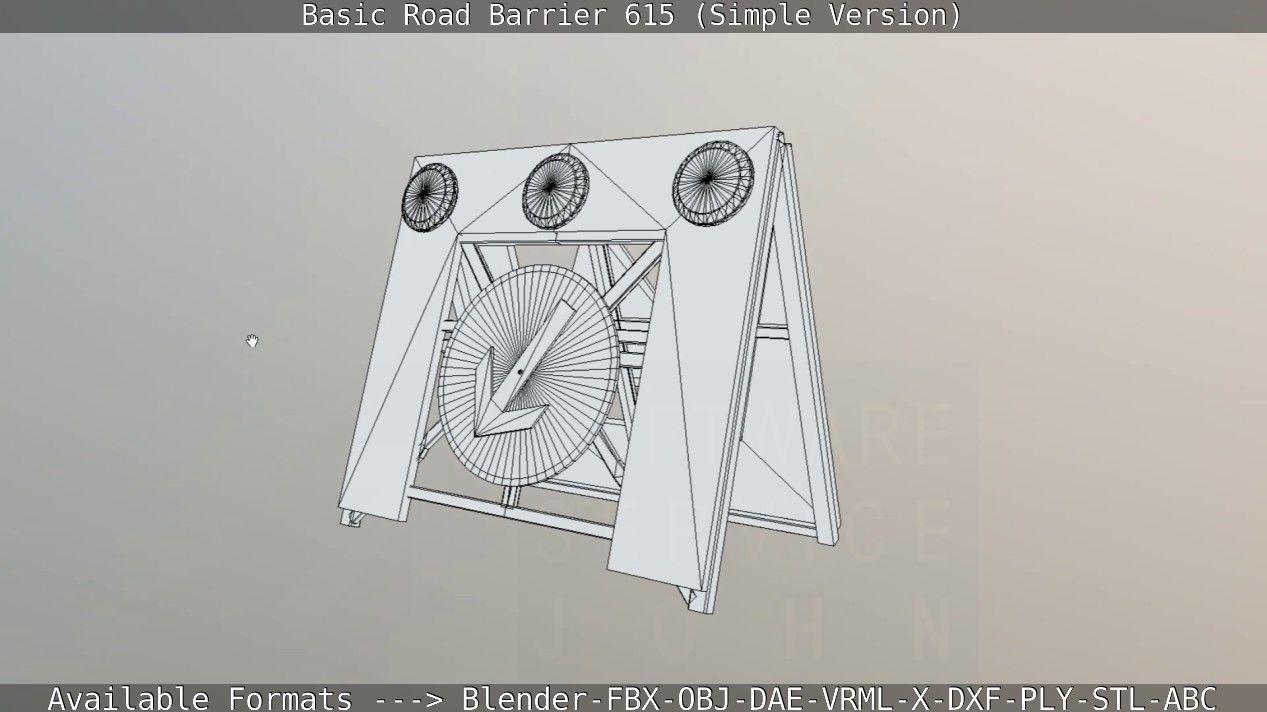 Basic Road Barrier 615 - Simple Version Low-poly 3D model_89