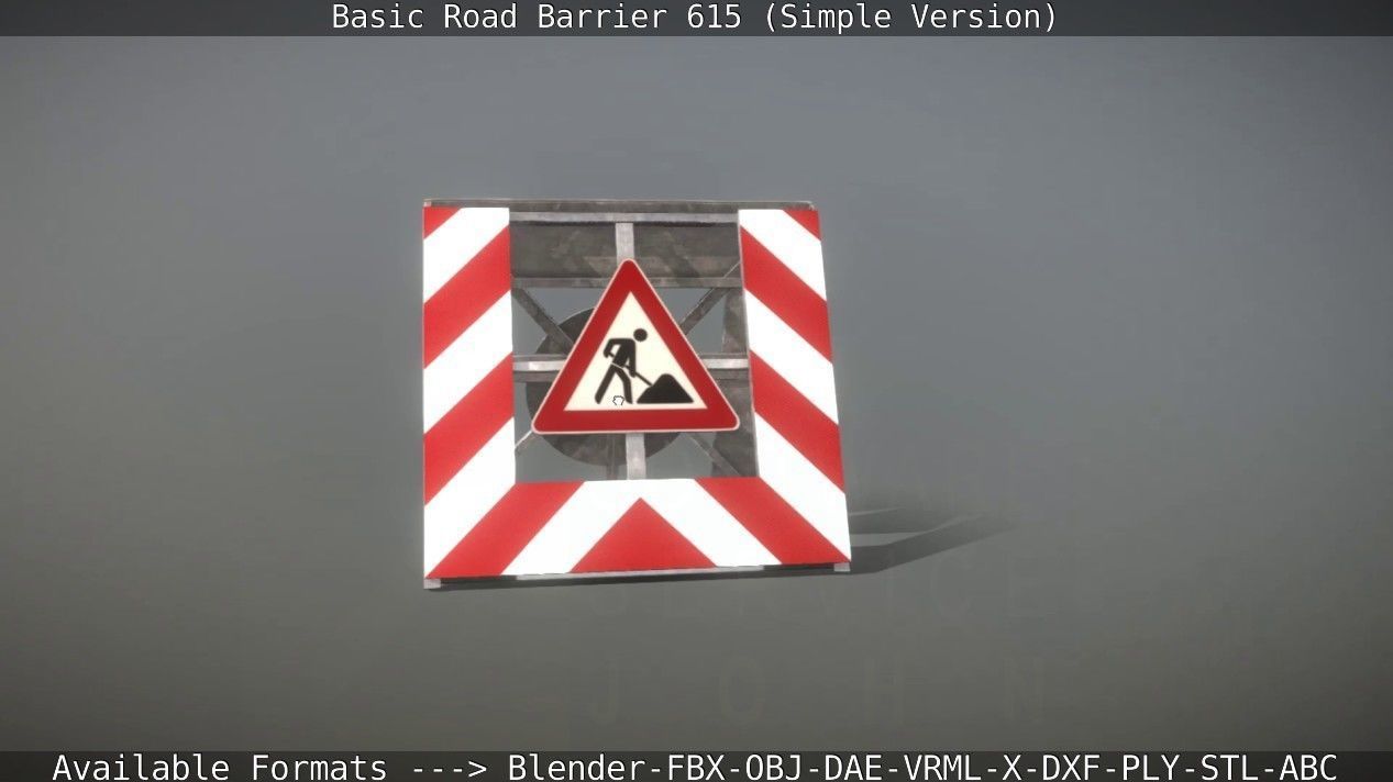 Basic Road Barrier 615 - Simple Version Low-poly 3D model_58