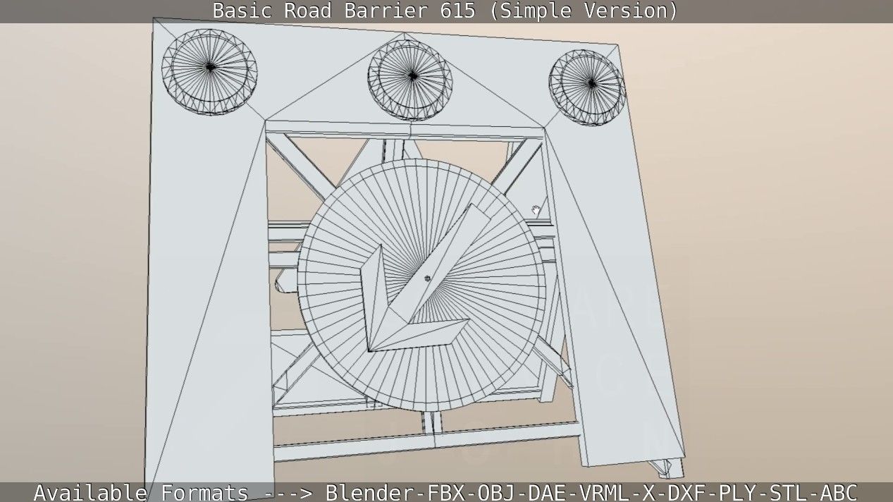 Basic Road Barrier 615 - Simple Version Low-poly 3D model_86