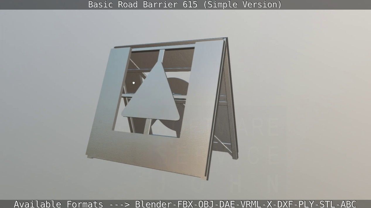 Basic Road Barrier 615 - Simple Version Low-poly 3D model_109