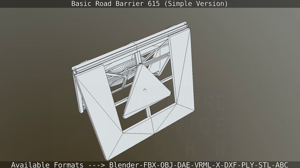 Basic Road Barrier 615 - Simple Version Low-poly 3D model_77