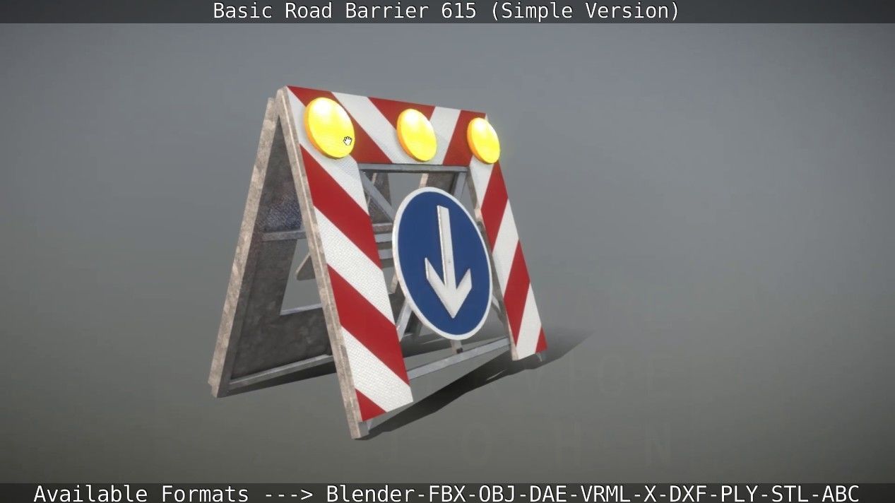 Basic Road Barrier 615 - Simple Version Low-poly 3D model_131