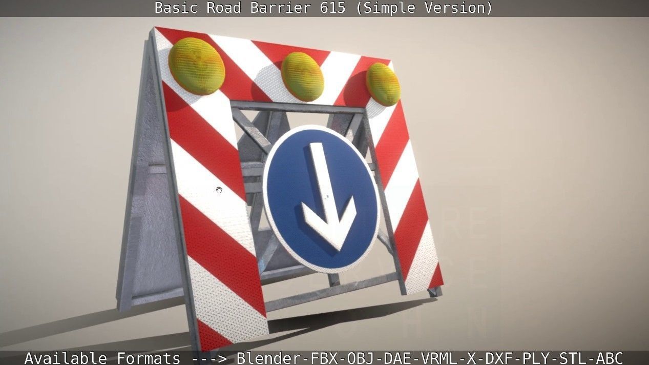 Basic Road Barrier 615 - Simple Version Low-poly 3D model_20