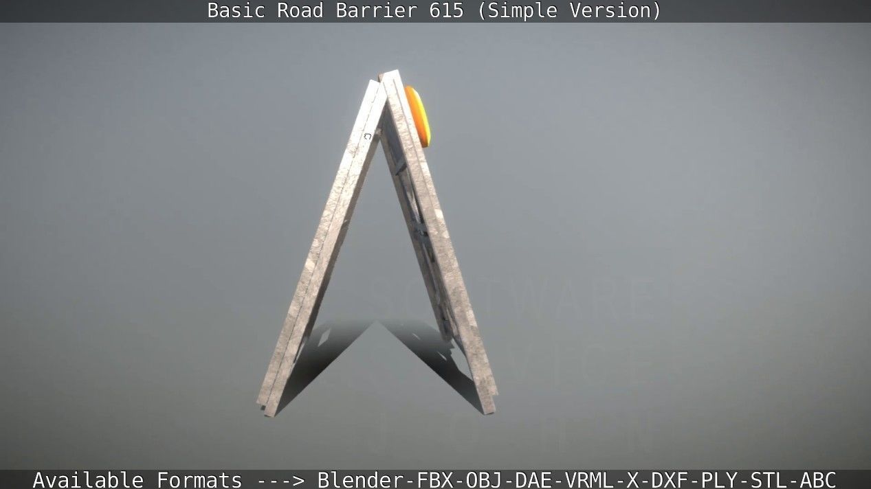 Basic Road Barrier 615 - Simple Version Low-poly 3D model_129