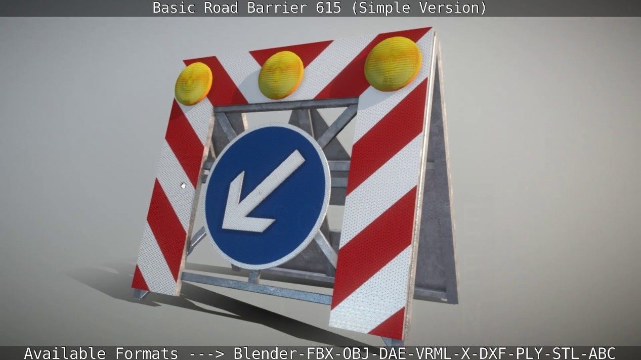 Basic Road Barrier 615 - Simple Version Low-poly 3D model_24