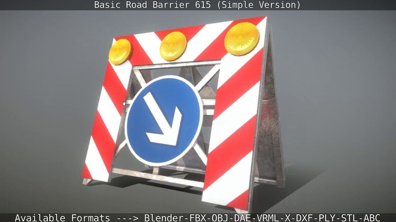 Basic Road Barrier 615 - Simple Version Low-poly 3D model_31