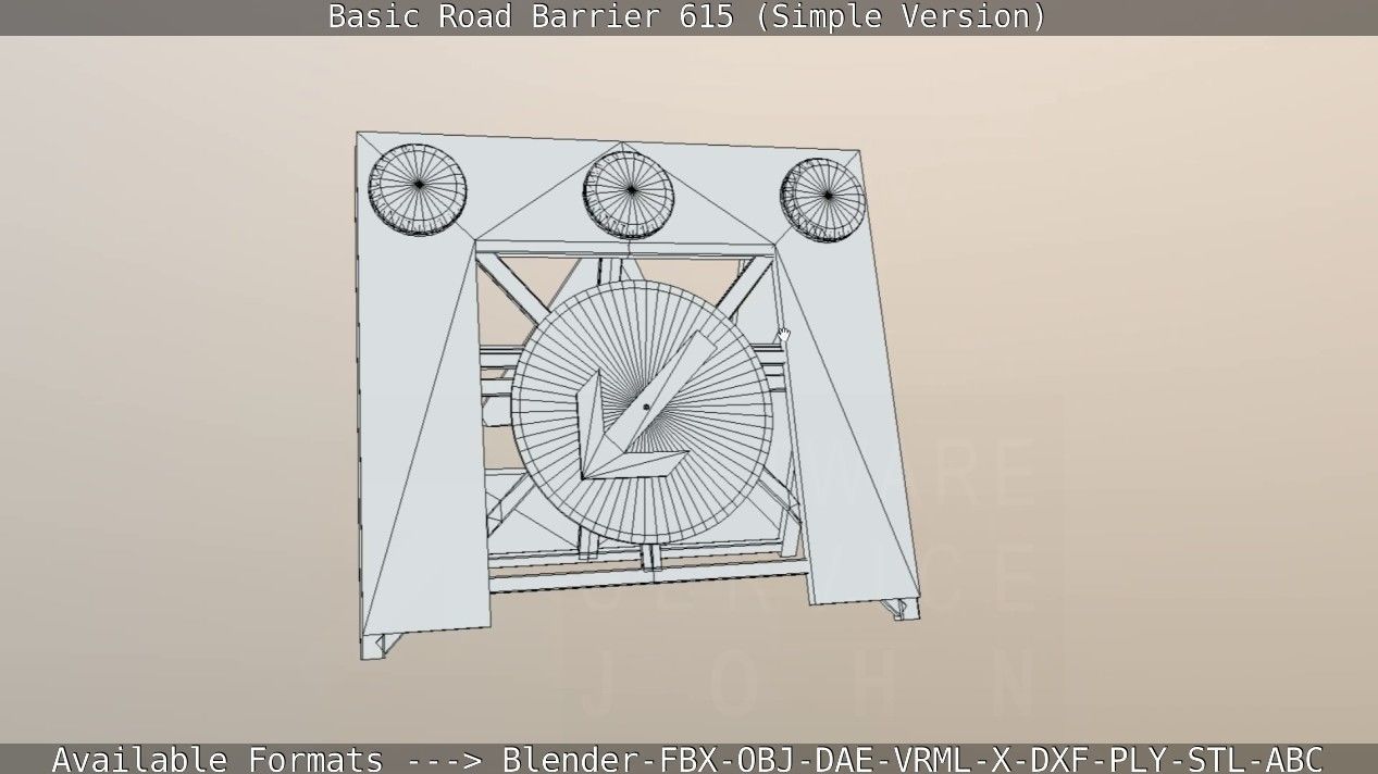 Basic Road Barrier 615 - Simple Version Low-poly 3D model_87