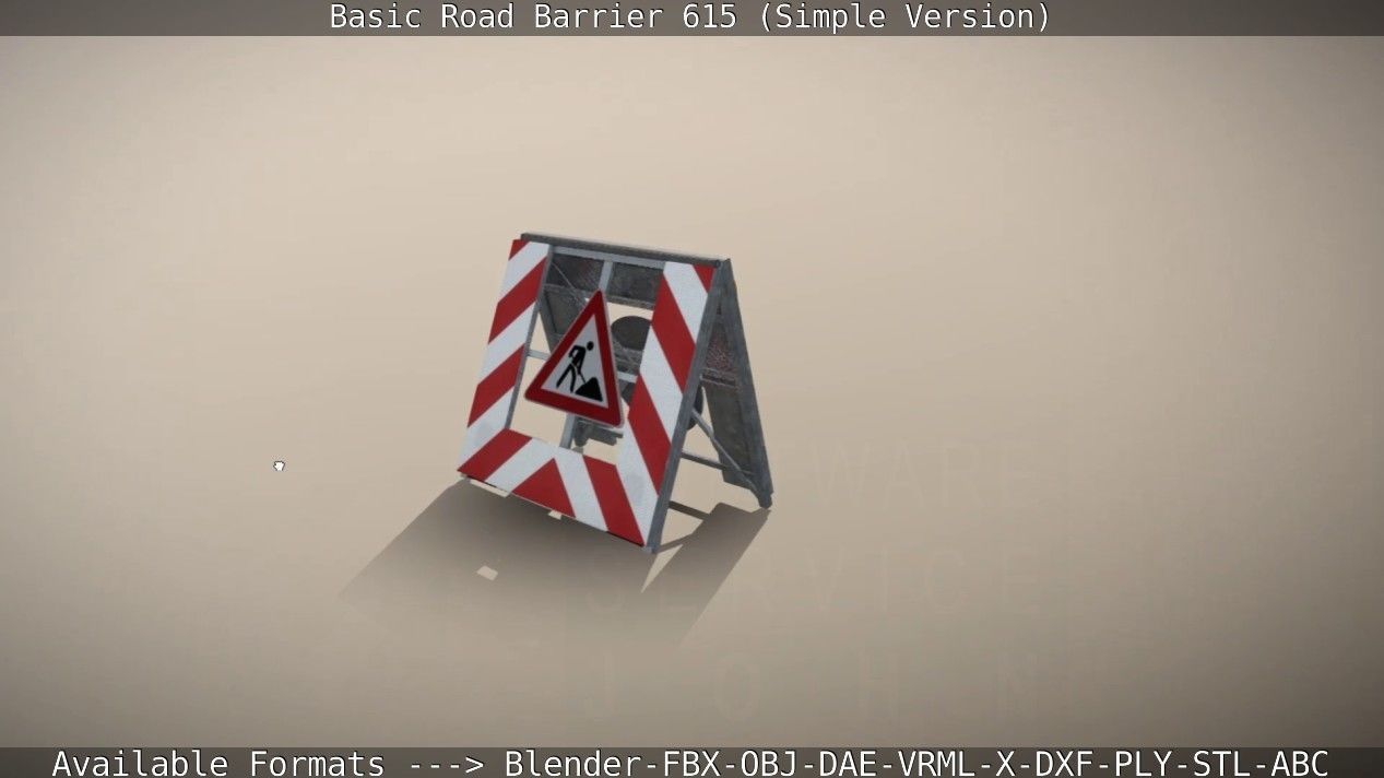 Basic Road Barrier 615 - Simple Version Low-poly 3D model_52
