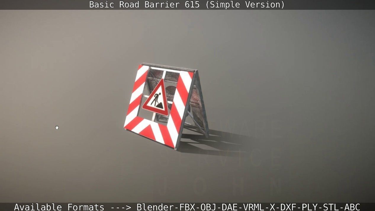 Basic Road Barrier 615 - Simple Version Low-poly 3D model_54