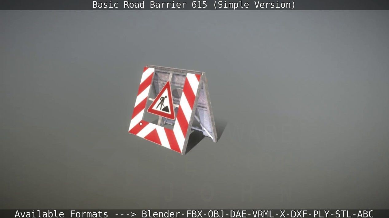 Basic Road Barrier 615 - Simple Version Low-poly 3D model_49