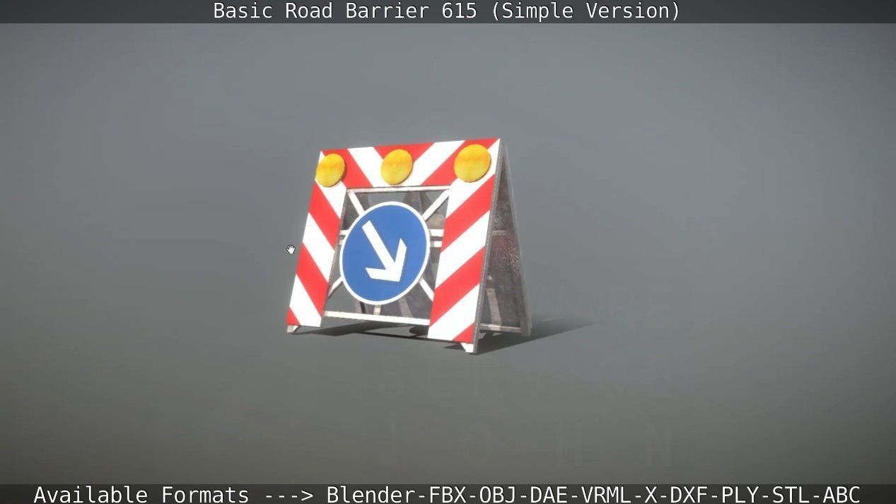 Basic Road Barrier 615 - Simple Version Low-poly 3D model_33