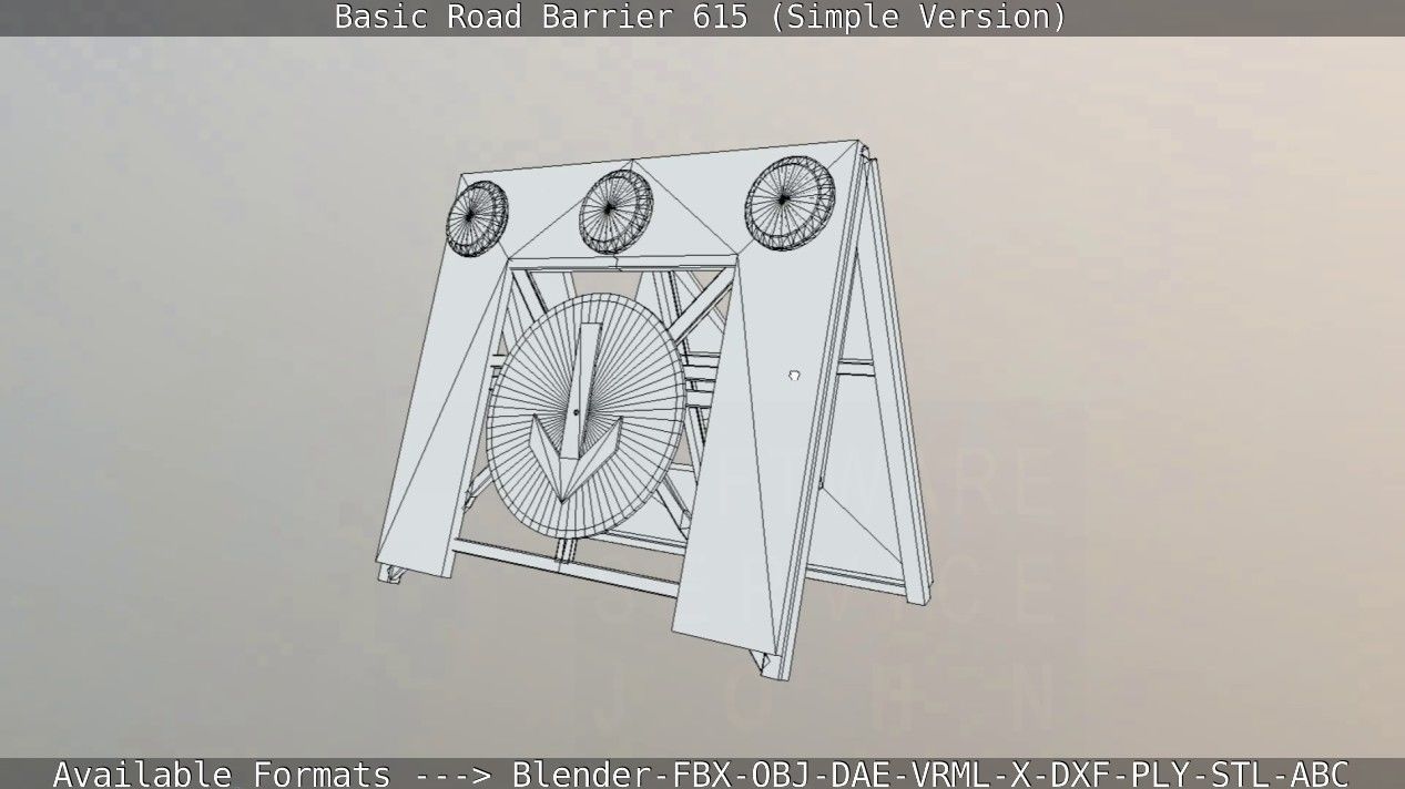Basic Road Barrier 615 - Simple Version Low-poly 3D model_91