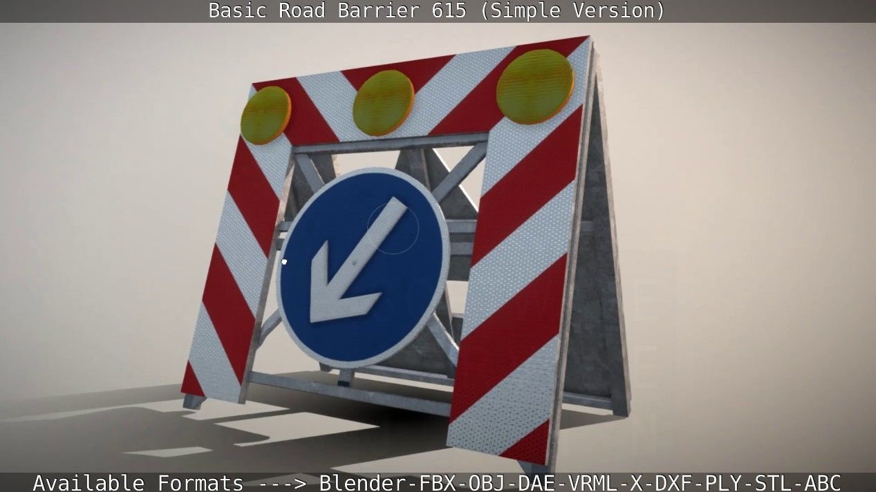 Basic Road Barrier 615 - Simple Version Low-poly 3D model_26