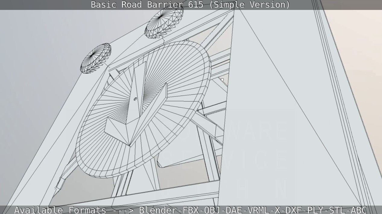 Basic Road Barrier 615 - Simple Version Low-poly 3D model_83