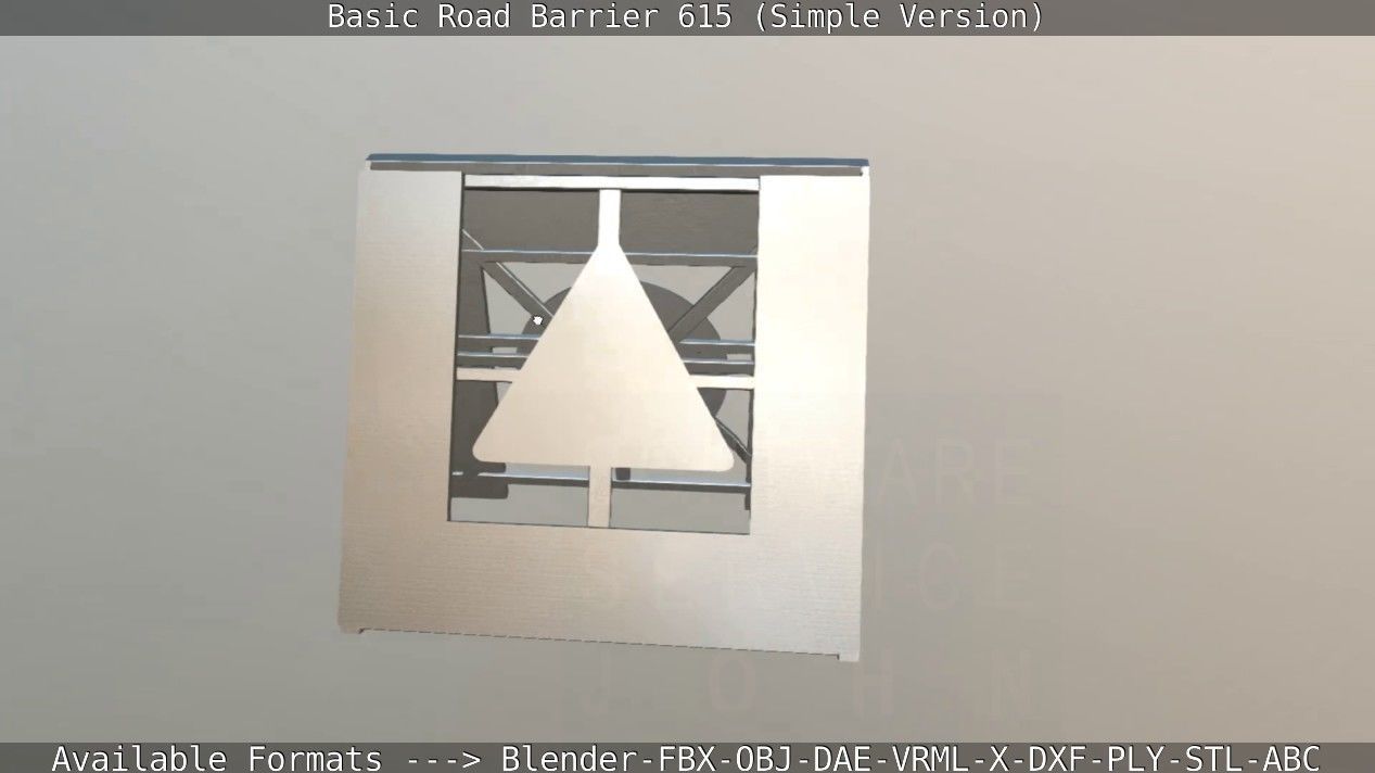 Basic Road Barrier 615 - Simple Version Low-poly 3D model_106