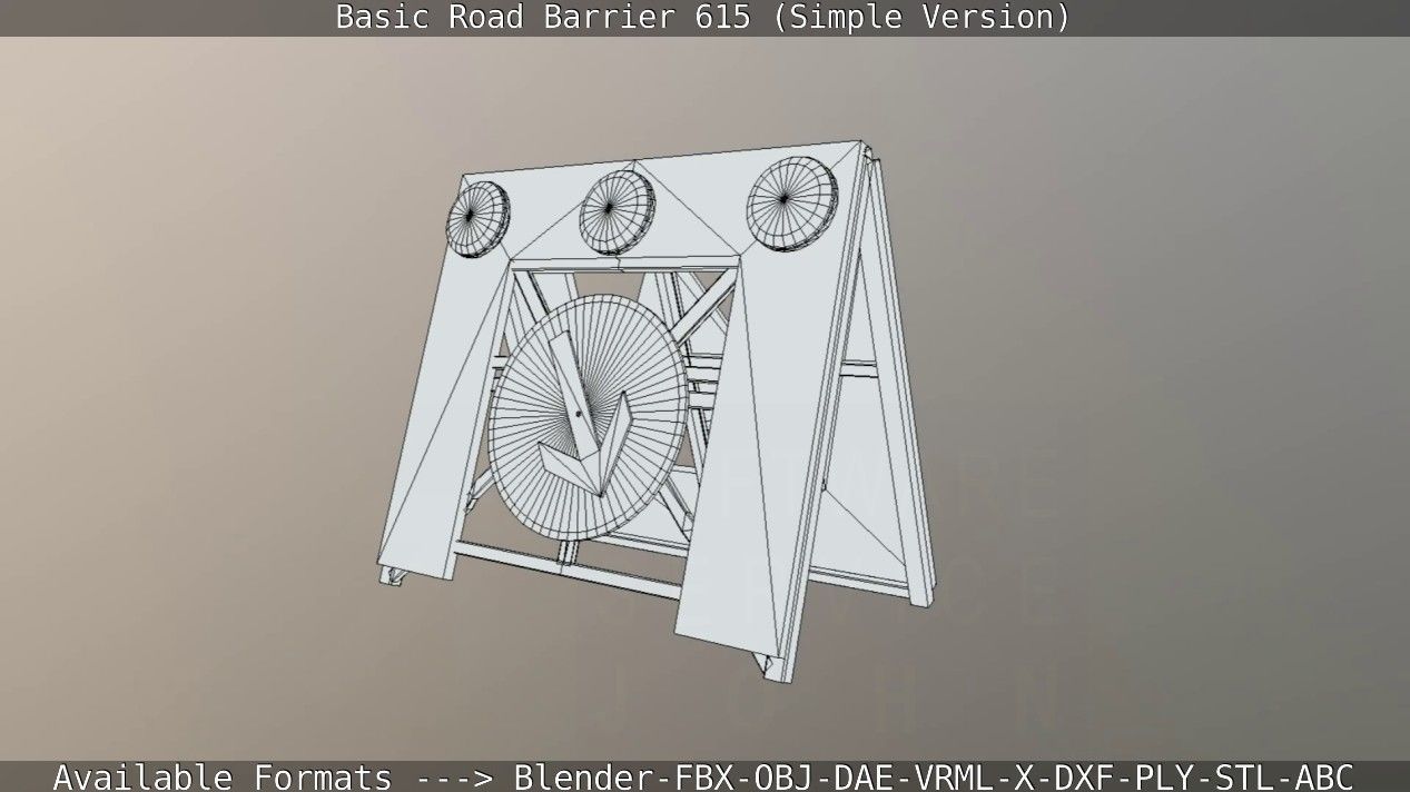 Basic Road Barrier 615 - Simple Version Low-poly 3D model_97