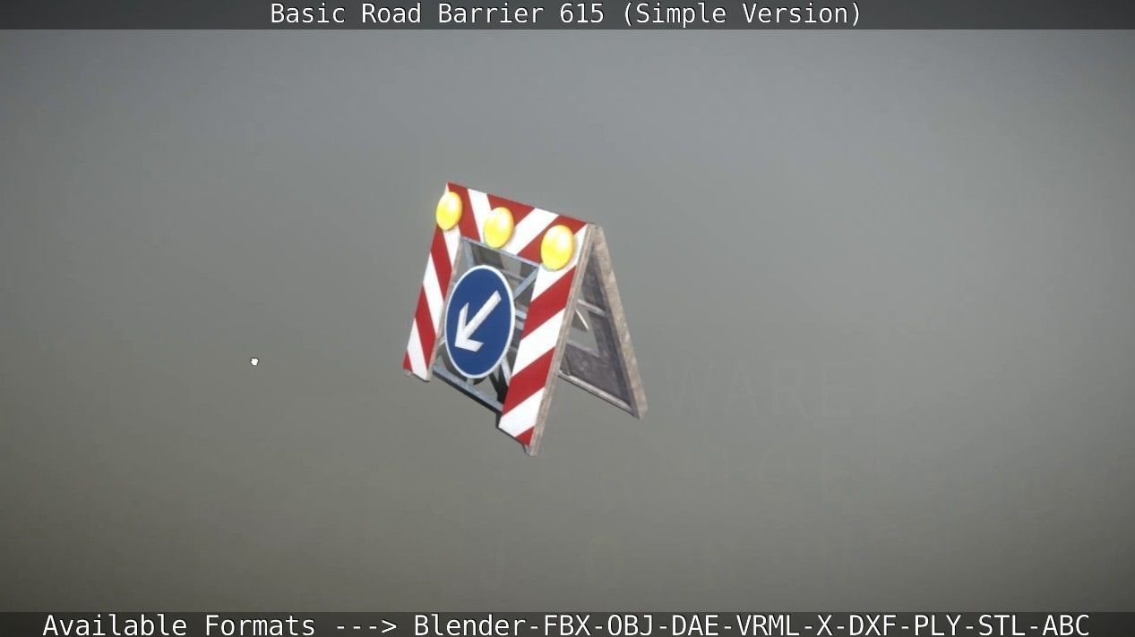 Basic Road Barrier 615 - Simple Version Low-poly 3D model_38