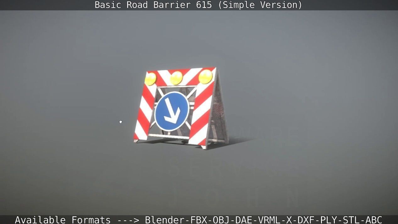 Basic Road Barrier 615 - Simple Version Low-poly 3D model_34