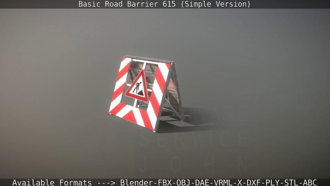 Basic Road Barrier 615 - Simple Version Low-poly 3D model_47