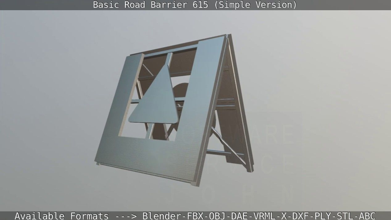Basic Road Barrier 615 - Simple Version Low-poly 3D model_112