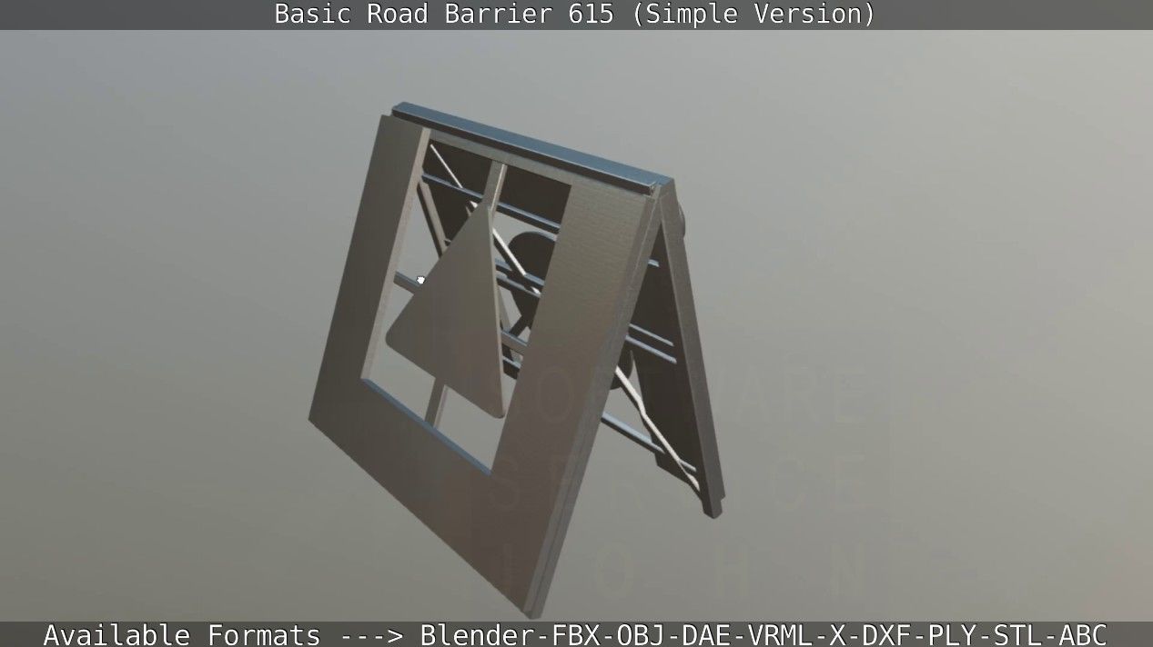 Basic Road Barrier 615 - Simple Version Low-poly 3D model_105
