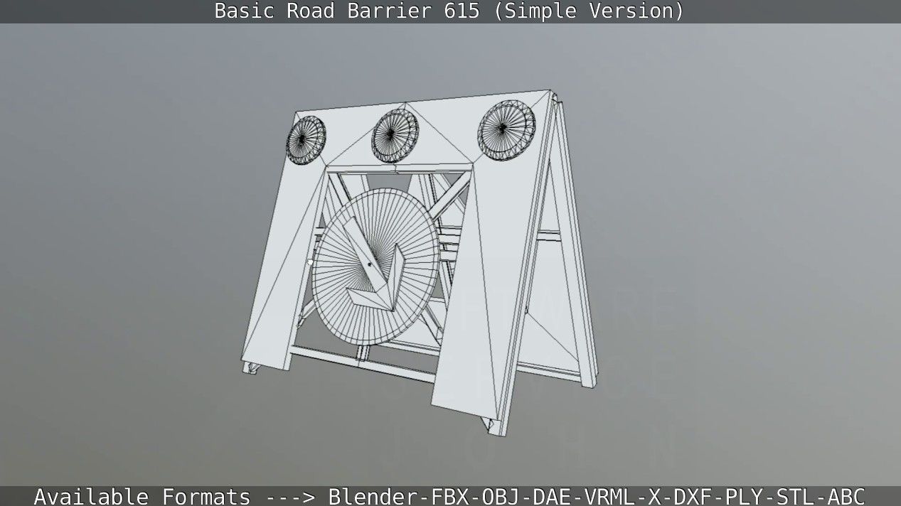 Basic Road Barrier 615 - Simple Version Low-poly 3D model_94