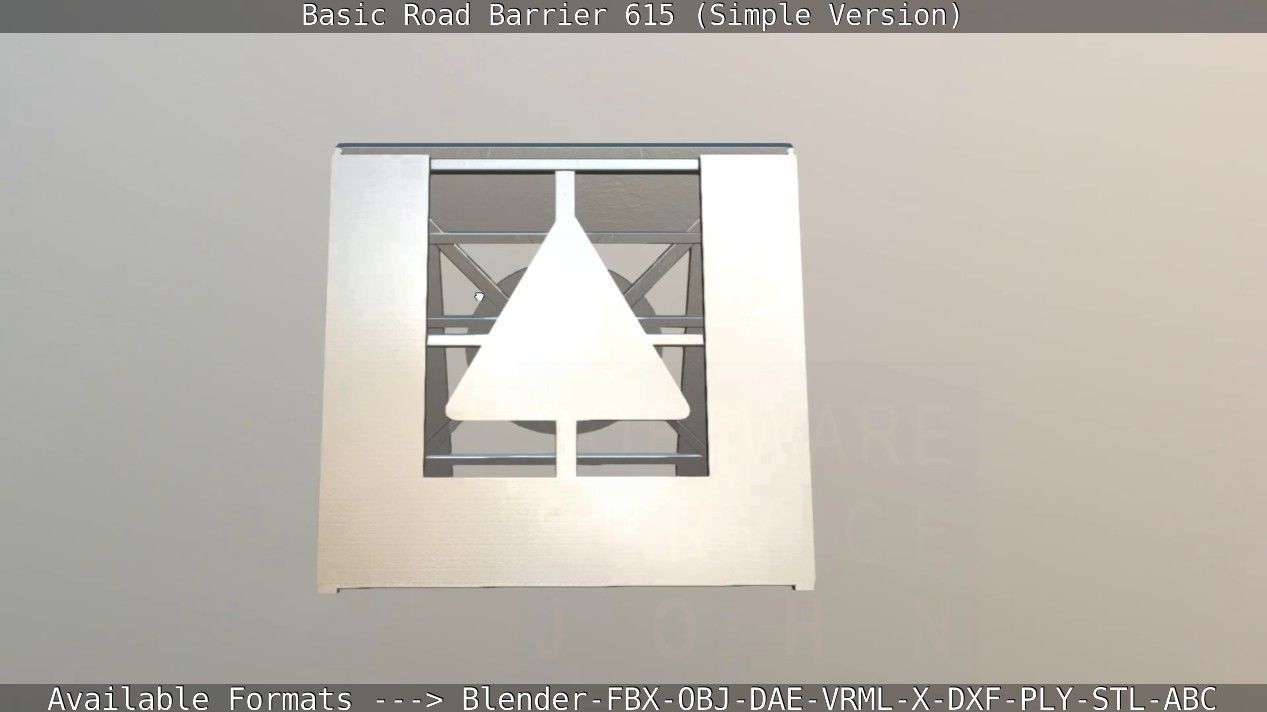 Basic Road Barrier 615 - Simple Version Low-poly 3D model_107