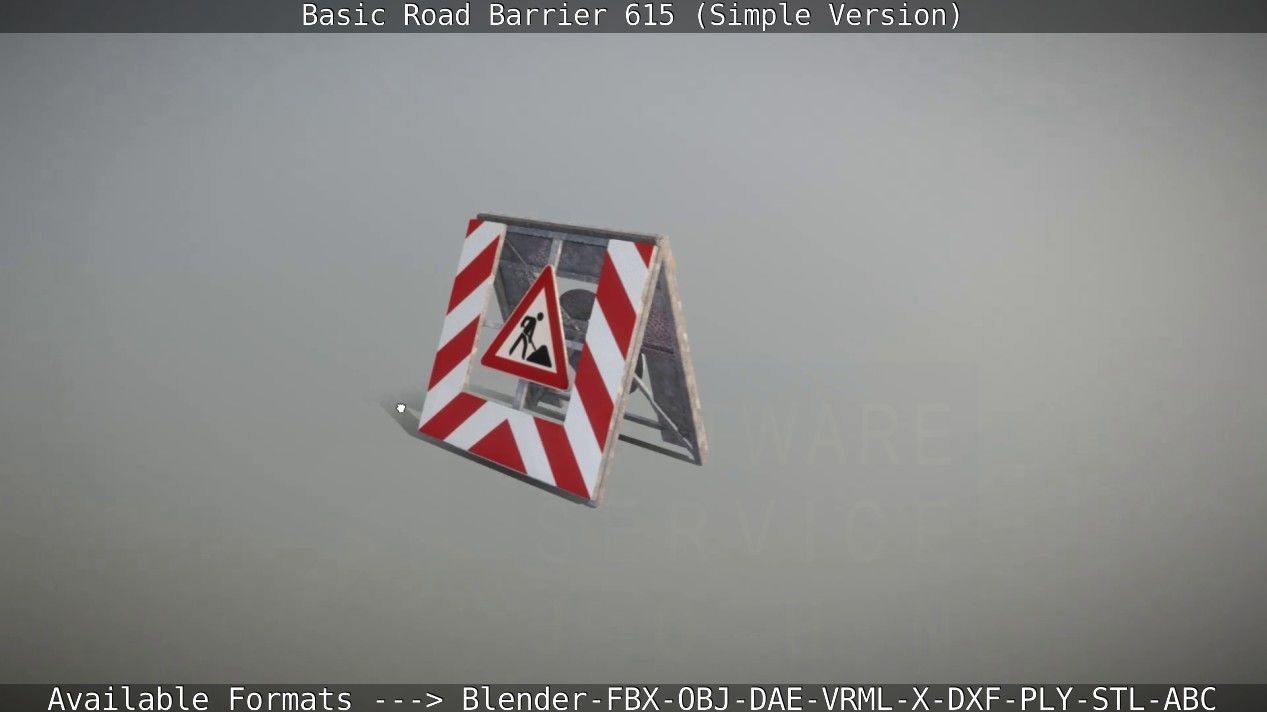 Basic Road Barrier 615 - Simple Version Low-poly 3D model_50