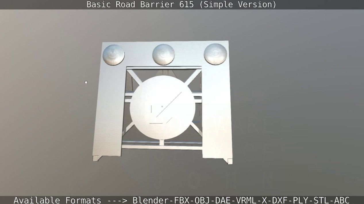 Basic Road Barrier 615 - Simple Version Low-poly 3D model_102