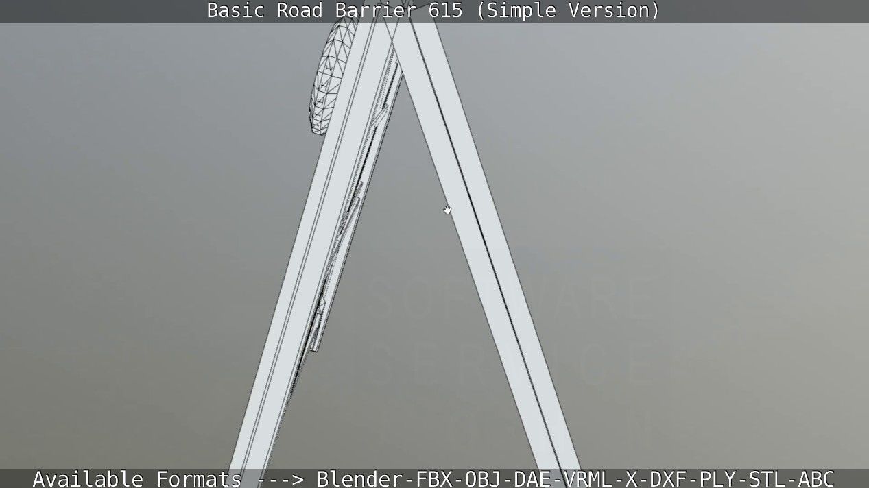 Basic Road Barrier 615 - Simple Version Low-poly 3D model_79