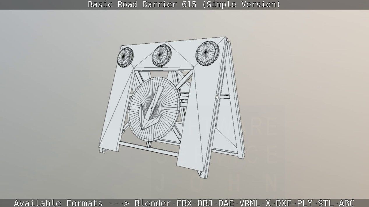 Basic Road Barrier 615 - Simple Version Low-poly 3D model_90