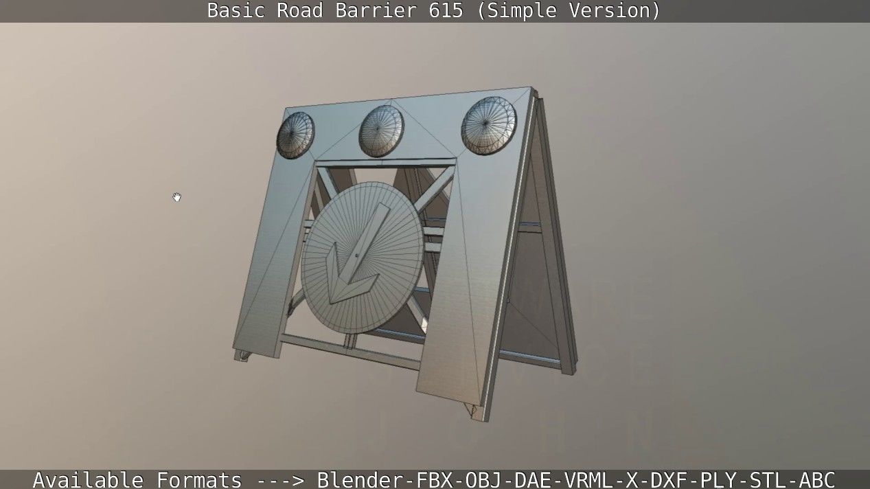 Basic Road Barrier 615 - Simple Version Low-poly 3D model_100